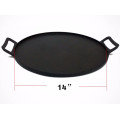 Pre-Seasoned Cast-Iron Griddle/Pizza Pan, 14", Black